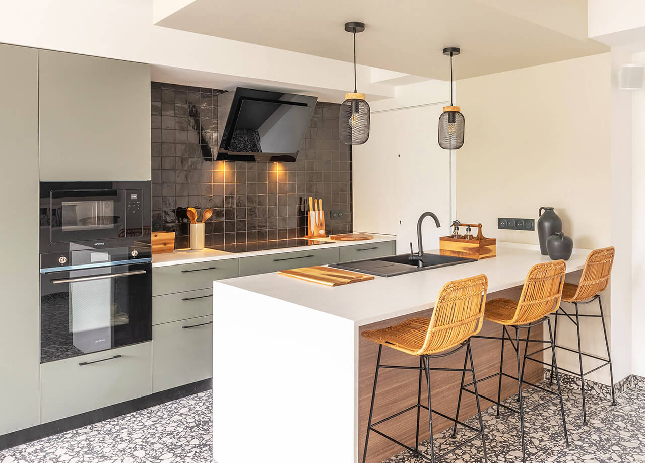 Cuisine équipée moderne Cuisine équipée Coliving Auguste Mounier