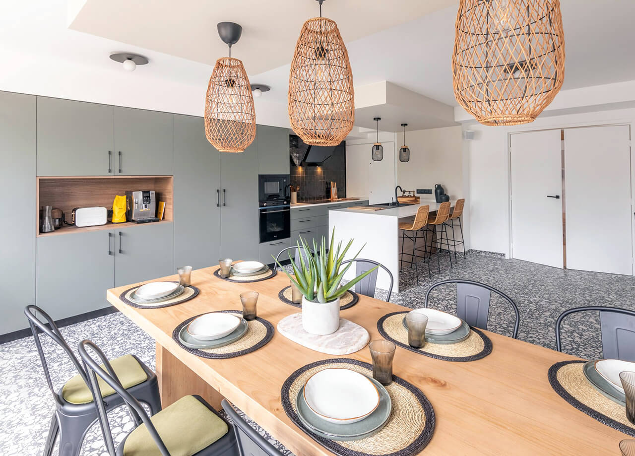 Espace repas lumineux Espace repas du coliving Auguste Mounier